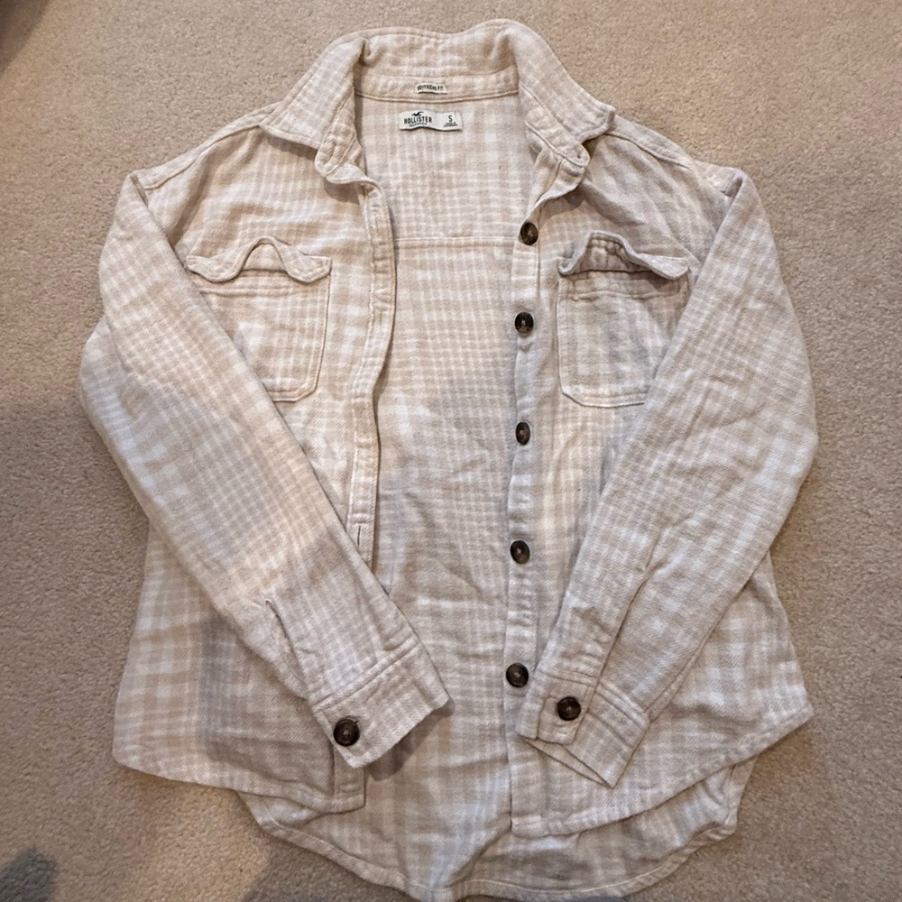 Hollister Cream Plaid Shirt